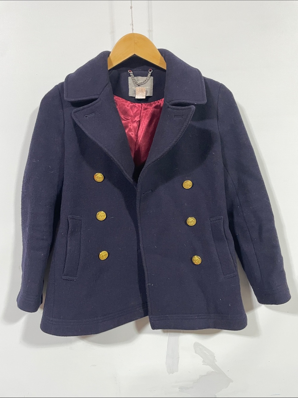 J. Crew Navy Double-Breasted Blazer with Gold Buttons